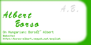 albert borso business card